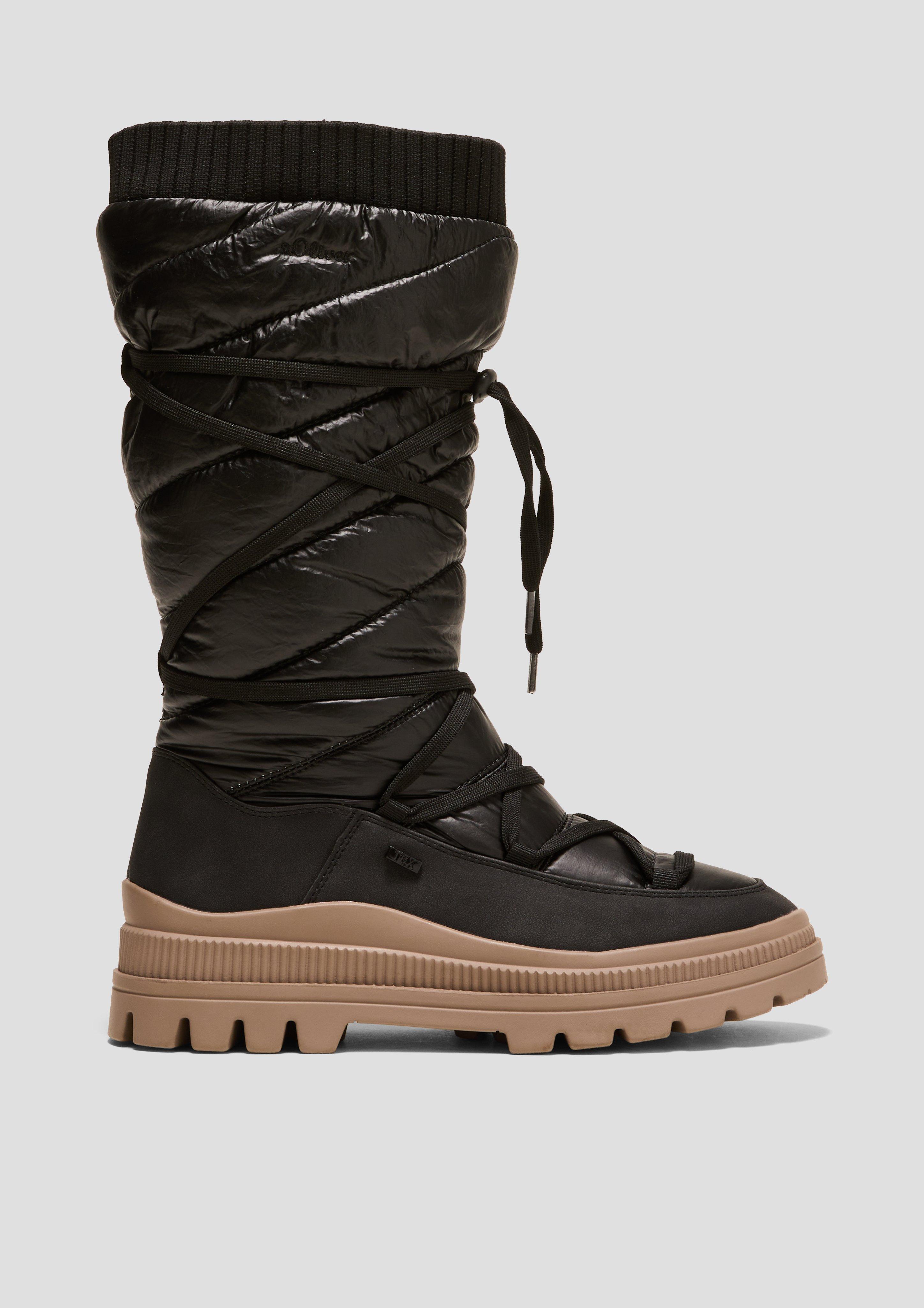 Gefütterte Tex-Stiefel in glänzender Optik  6008584-001
