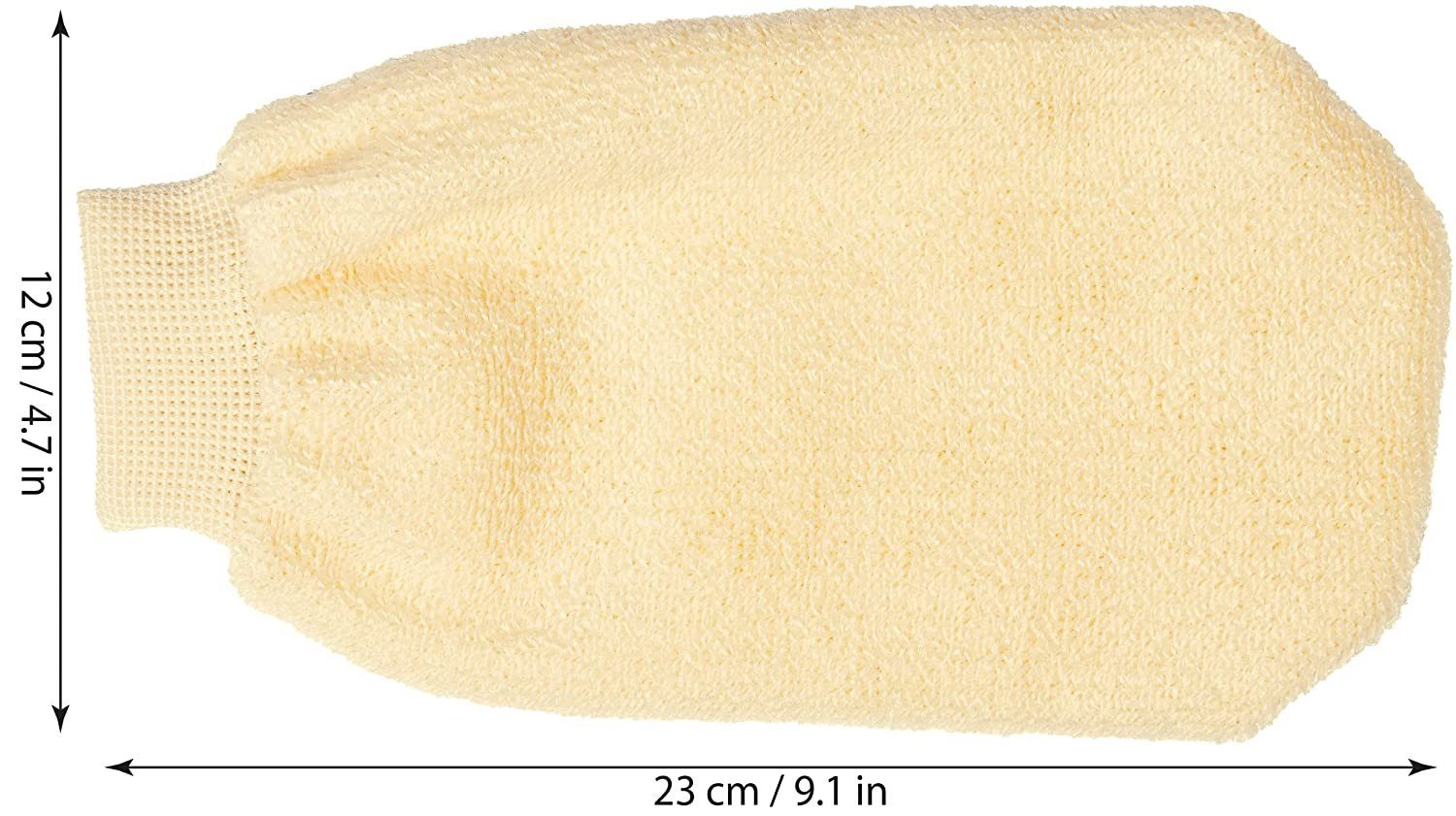 BRUBAKER Waschhandschuh Peelinghandschuh für Bad & Dusche - Massagehandschuh Peeling Handschuh (Porentiefe Reinigung, 1-tlg., Creme Beige), Körperpeeling für Damen und Herren