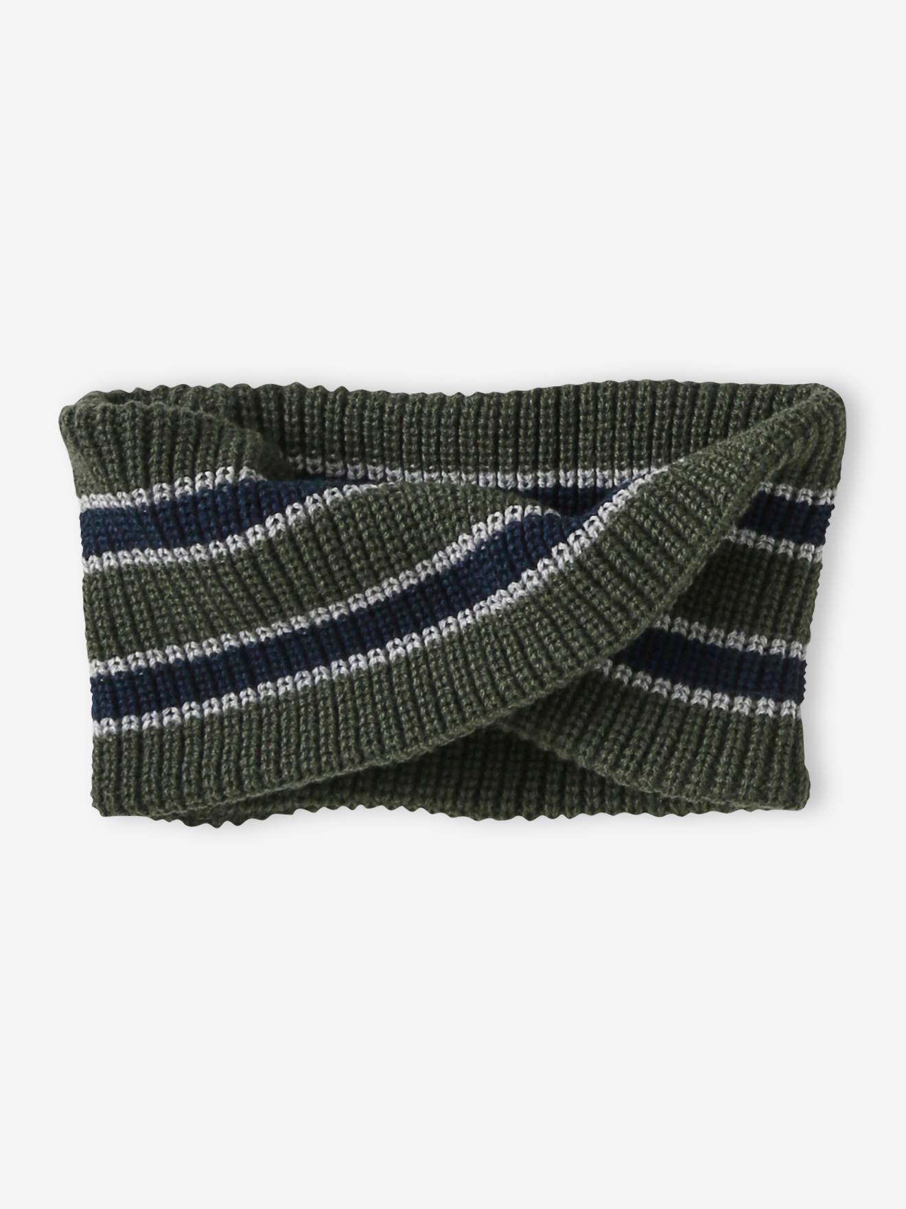 Vertbaudet Jungen-Set: Mütze, Rundschal & Handschuhe - khaki