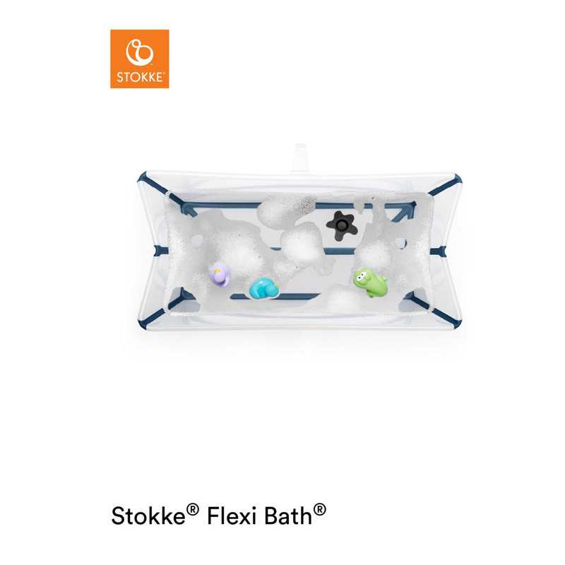 Baignoire pliable flexibath transparente et bleue Stokke