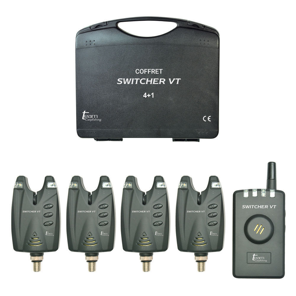 Coffret 4 detecteurs carpe team pontyhorgász switcher vt + centrale