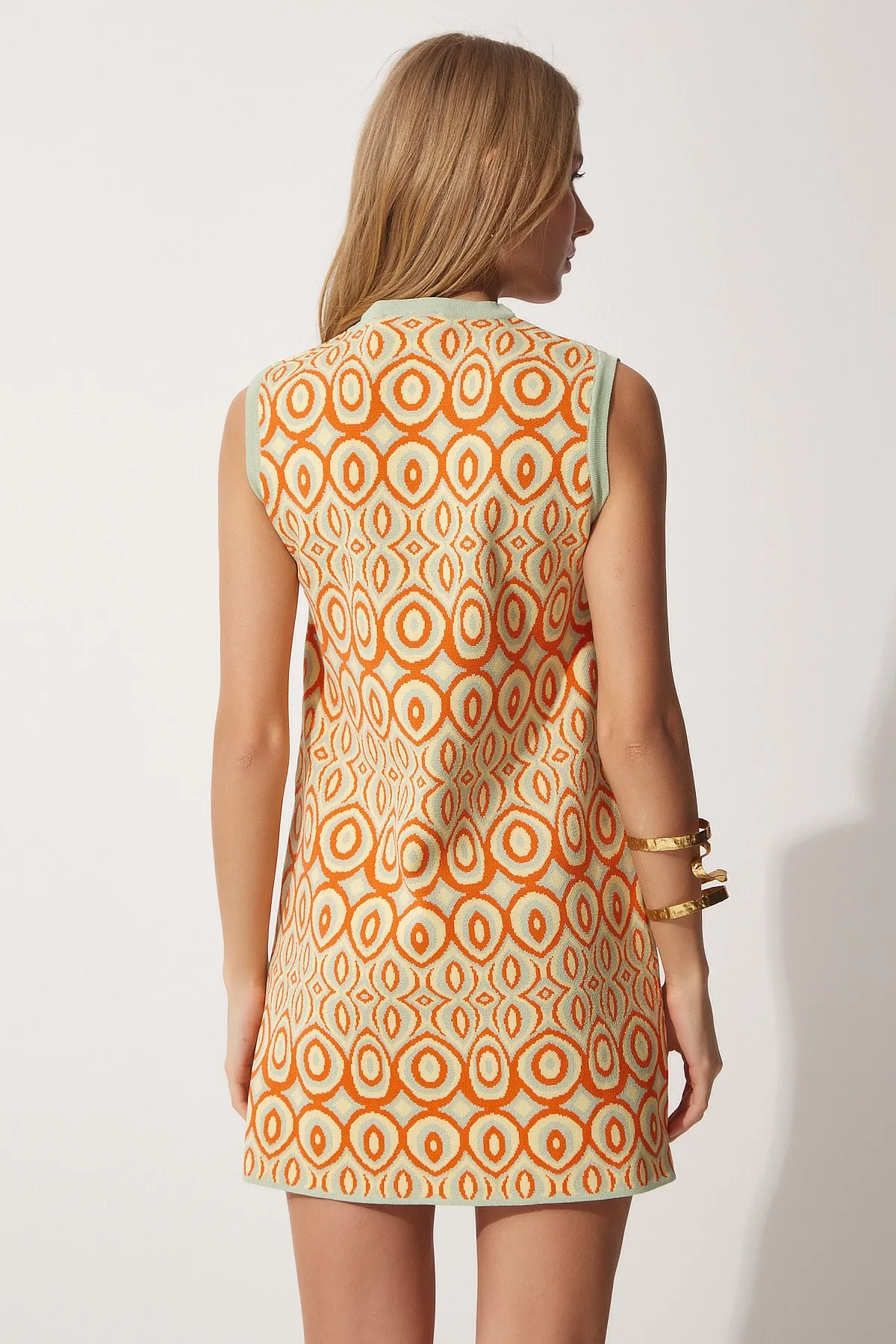 Happiness İstanbul  Gemustertes Strickkleid in A-Linie