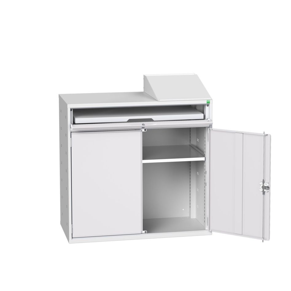 Bott 16928021.16 Verso računarski ormar 1050x550x1130mm 1 polica 1 ladica 2 vrata RAL 7035