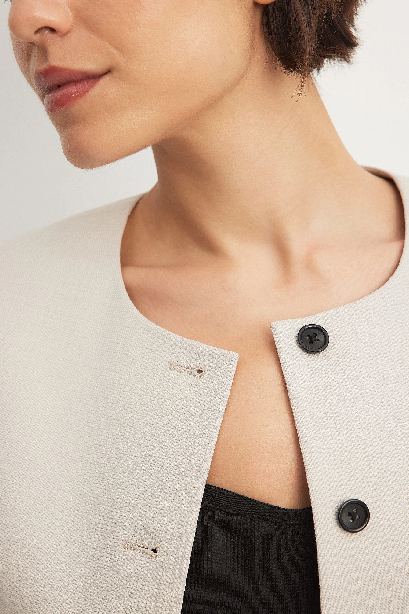 Oversize-Blazer mit Rundhalsausschnitt
