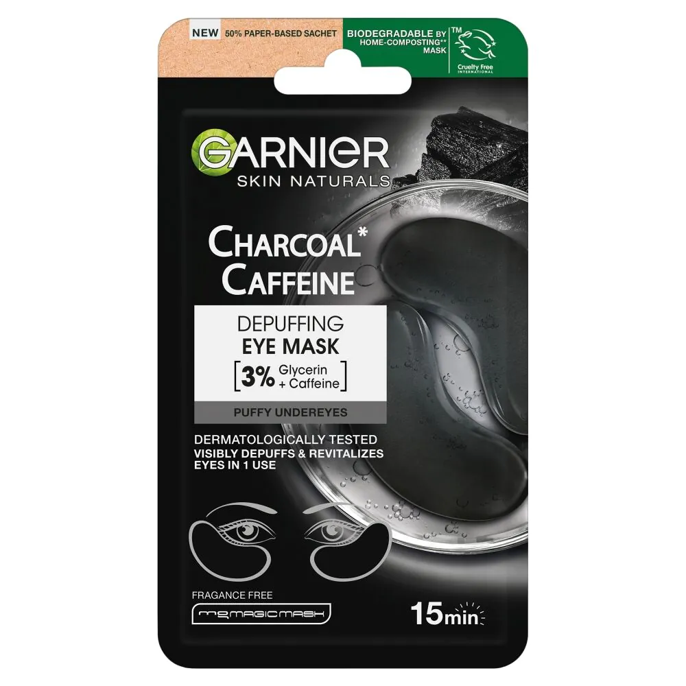 Μάσκα ματιών Garnier Skin Naturals με κάρβουνο και καφεΐνη 5g