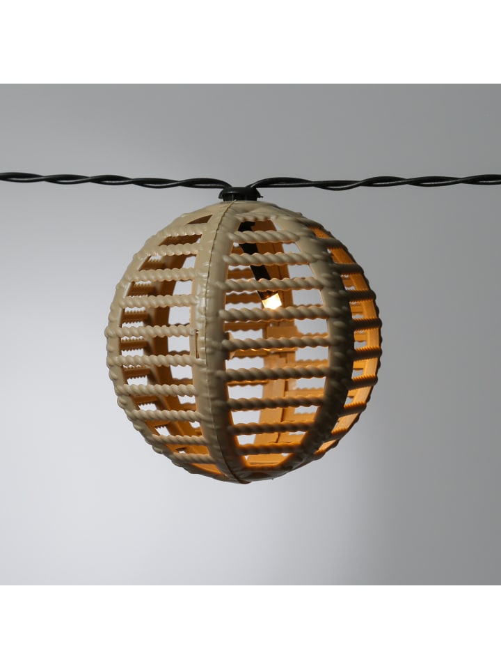 MARELIDA LED Solar Lichterkette Kugeln in Rattan Optik Lichtsensor L: 2,7m in braun günstig kaufen onesize