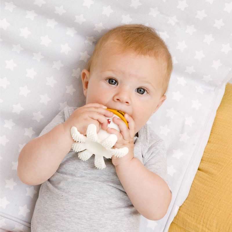 Anneau de dentition pieuvre safran Babytolove