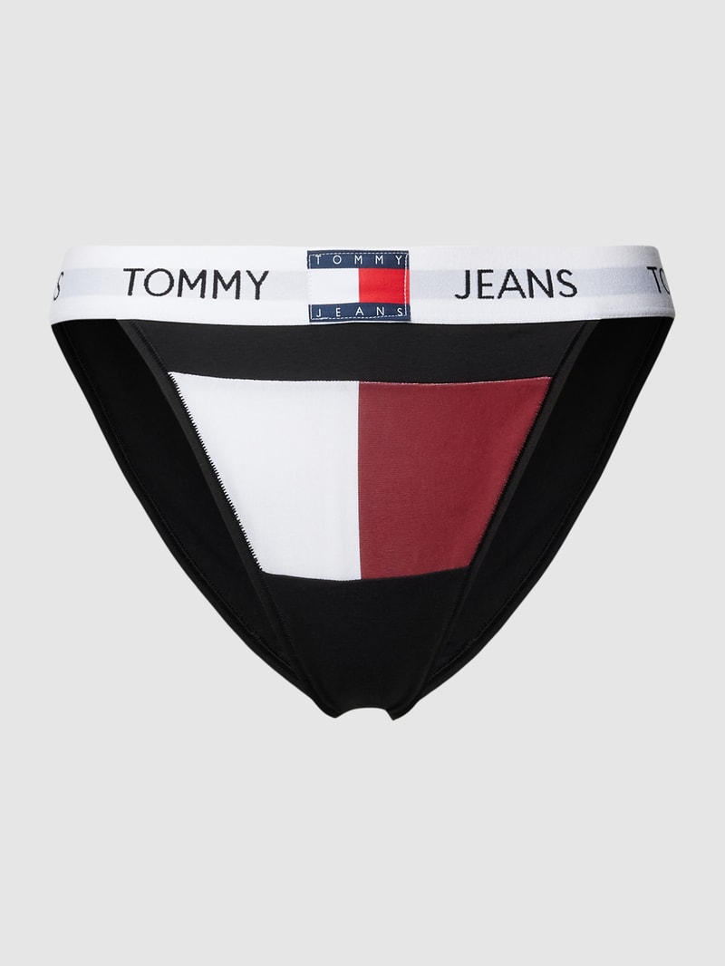 String mit elastischem Logo-Bund Modell 'HERITAGE' in schwarz