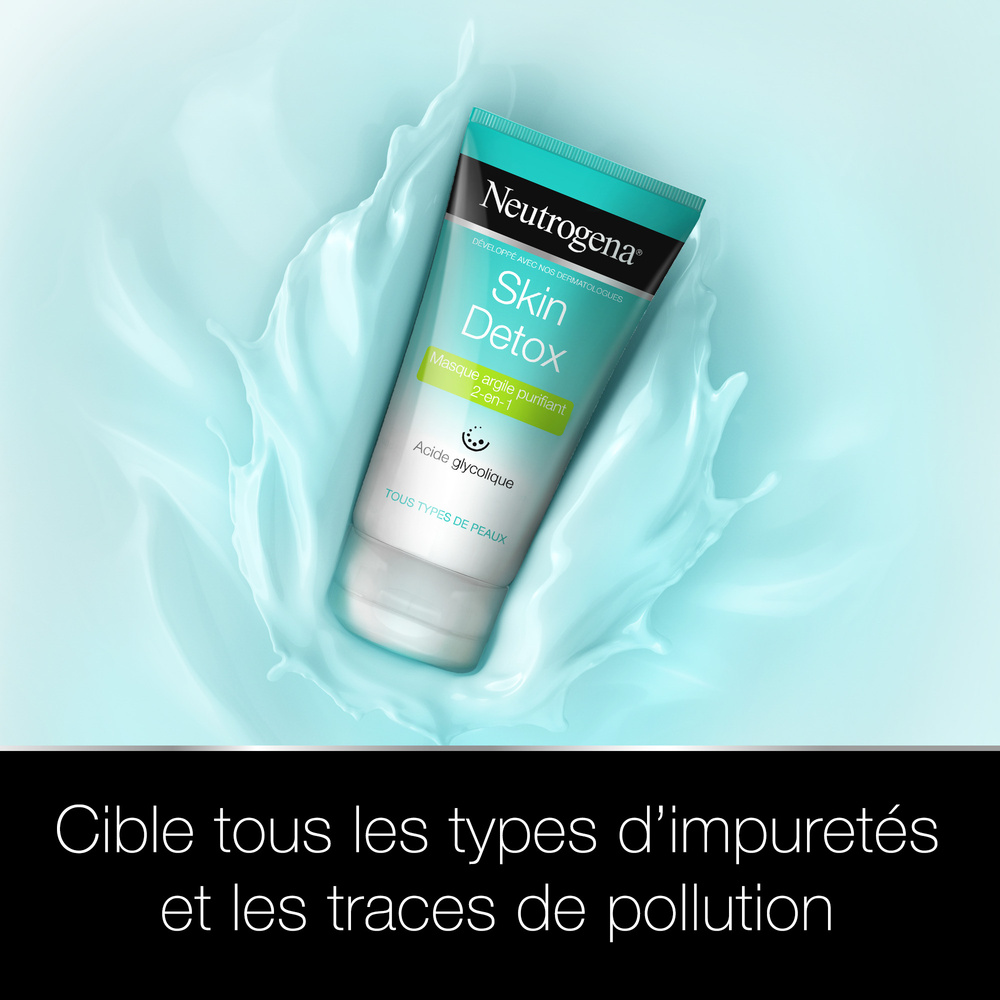 neutrogena Neutrogena Neutrogena Skin Detox MasqueArgile Purifiant 2-en-1 Tube 150 ml masque
