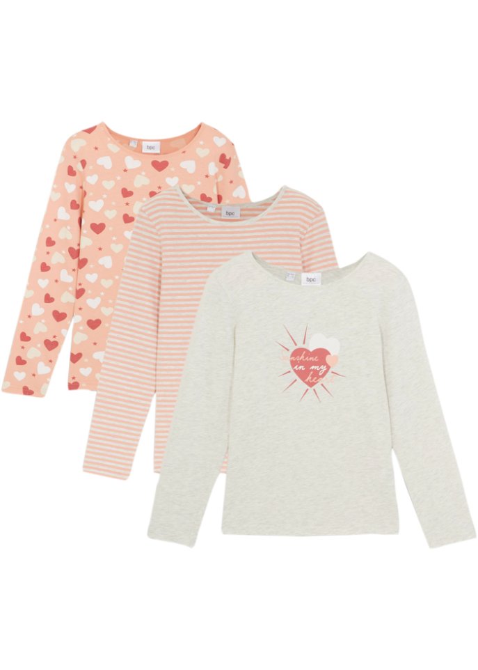 Mädchen Langarmshirt (3er Pack)