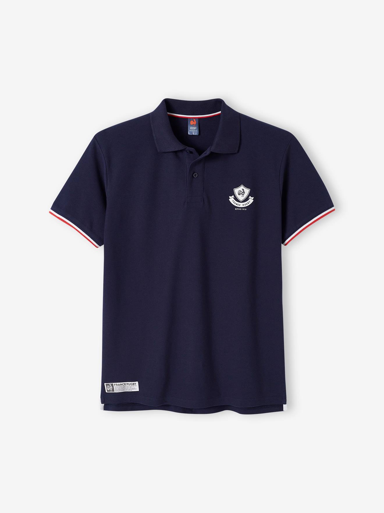 Polo manches courtes France Rugby® adulte marine