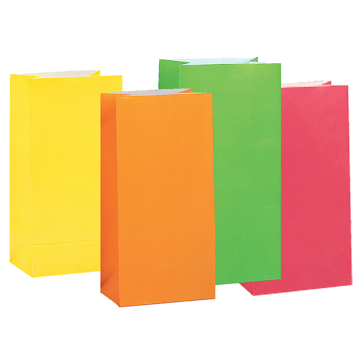 Geschenktüte Mitgebseltüte Neon-Mix, Papier, 25,4 x 13,3 cm, 10 Stück