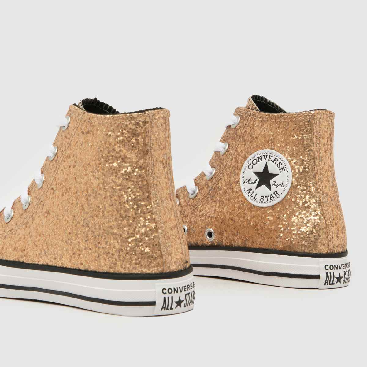 Converse guldfärgade all star hi glitter flickor juniorsneakers