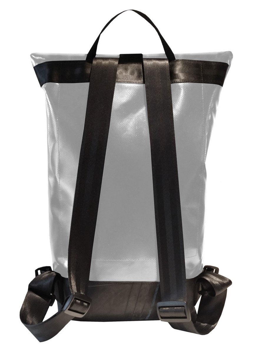 LEONCA Handtaschen grau Rollrucksack LKW-Plane Hellgrau S
