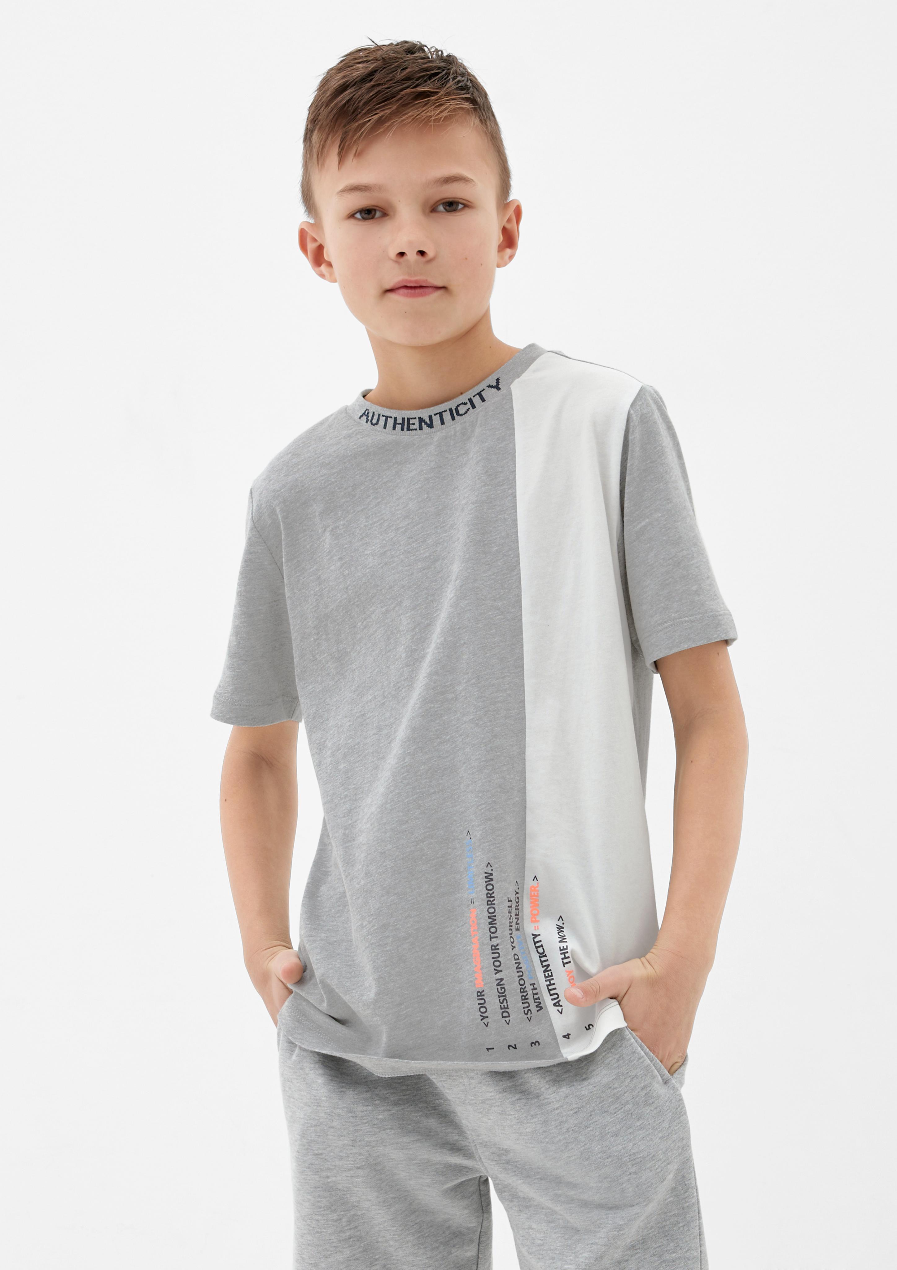T-Shirt mit Intarsie  2128191-9400