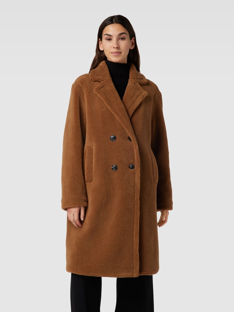 Mantel aus Teddyfell in camel