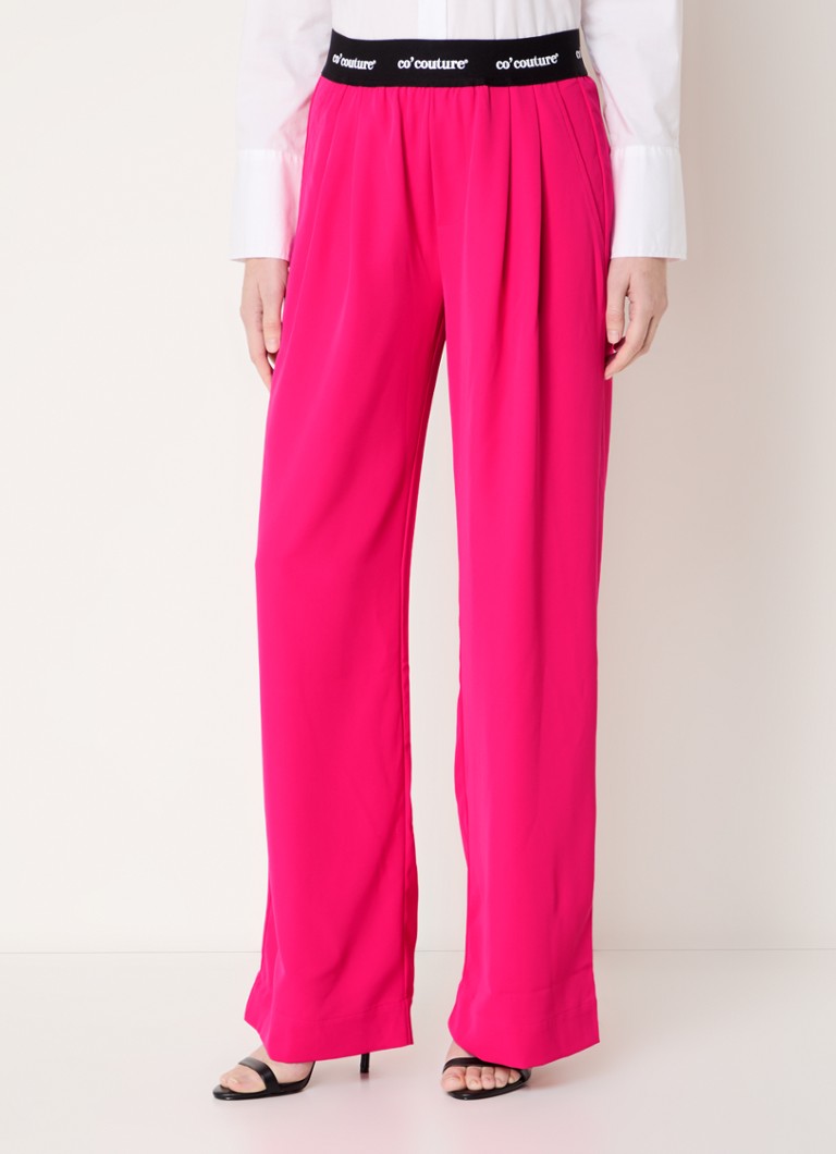 Pantaloni a vita alta e gamba larga Co'Couture Amina con fascia logo