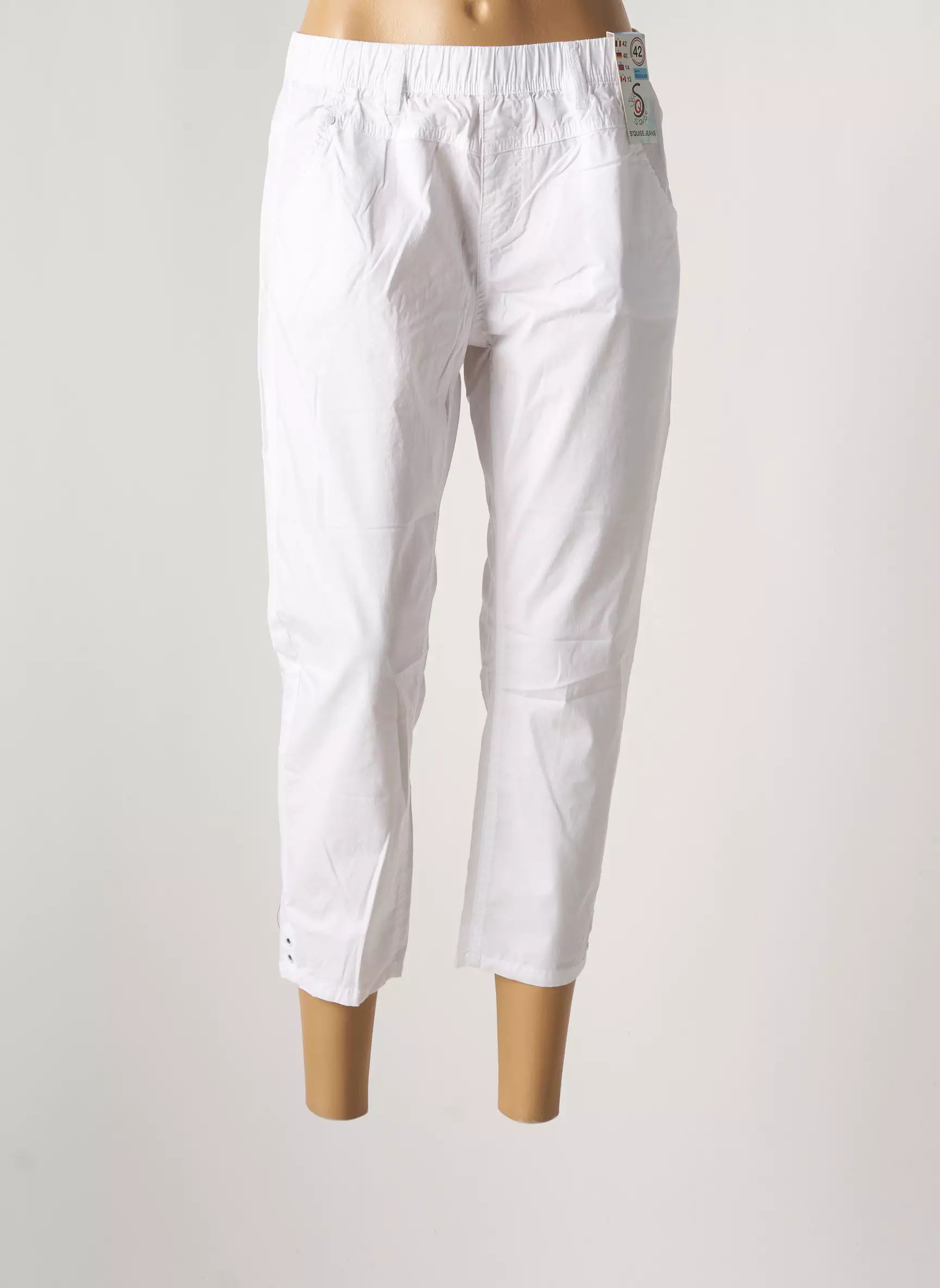 S Quise Pantalon7 8 Femme couleur blanc