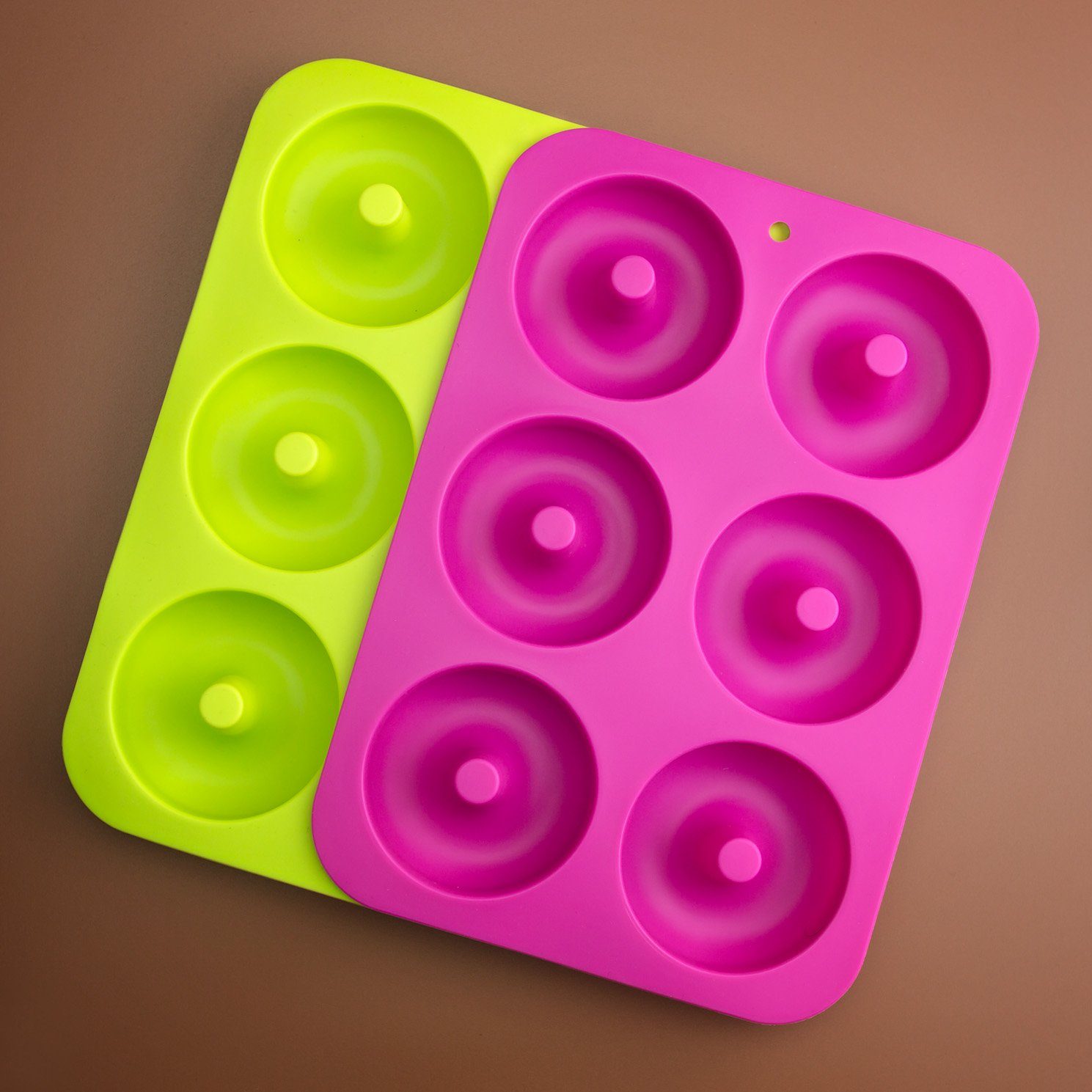 PRECORN Donutform Lebensmittelechte Silikon Donut Form Backen Antihaft faltbar Backform, (2-tlg)