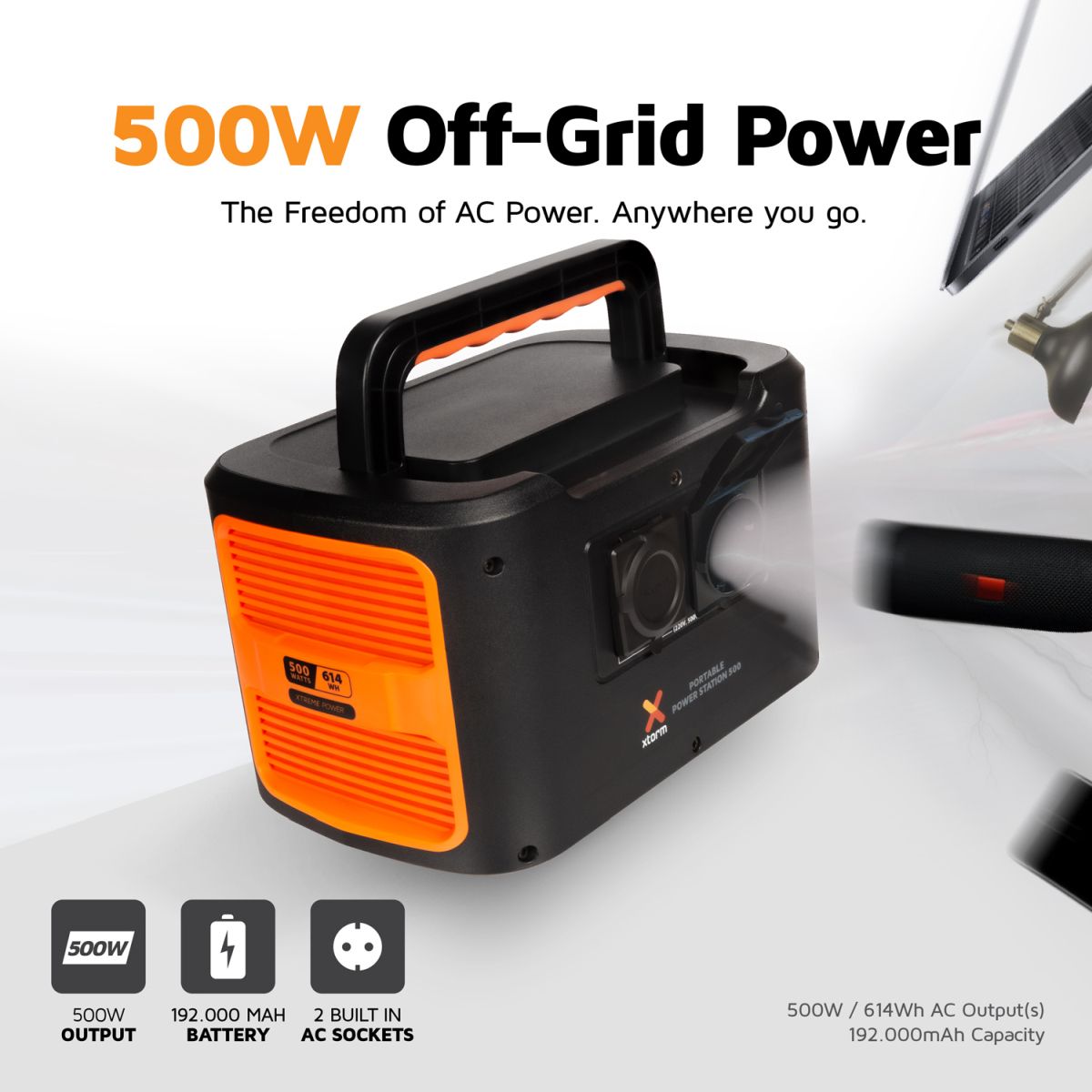 Xtorm Portable 500 Watt Powerstation mit 100 Watt Solarpanel