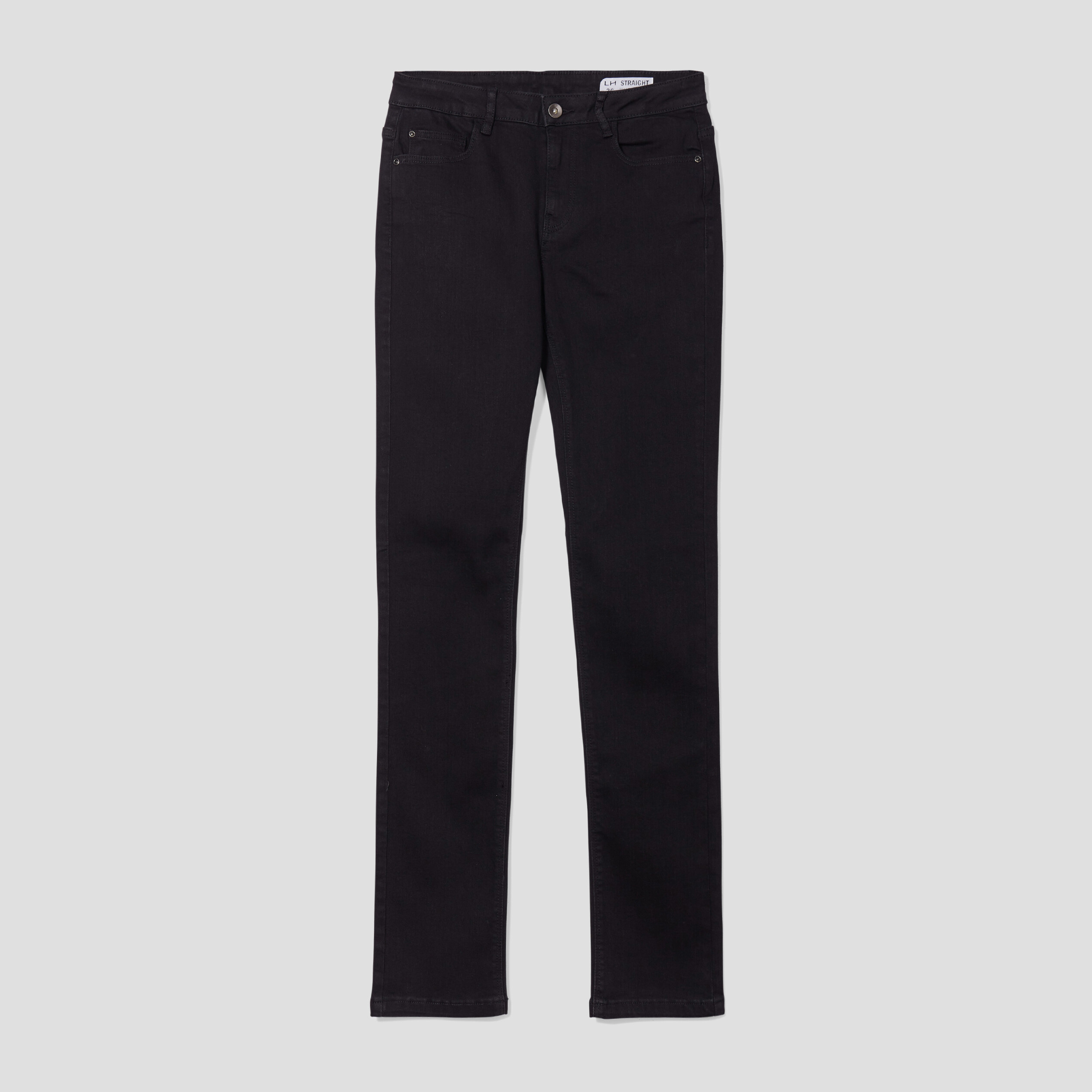 Jeans straight taille normale noir femme | La Halle
