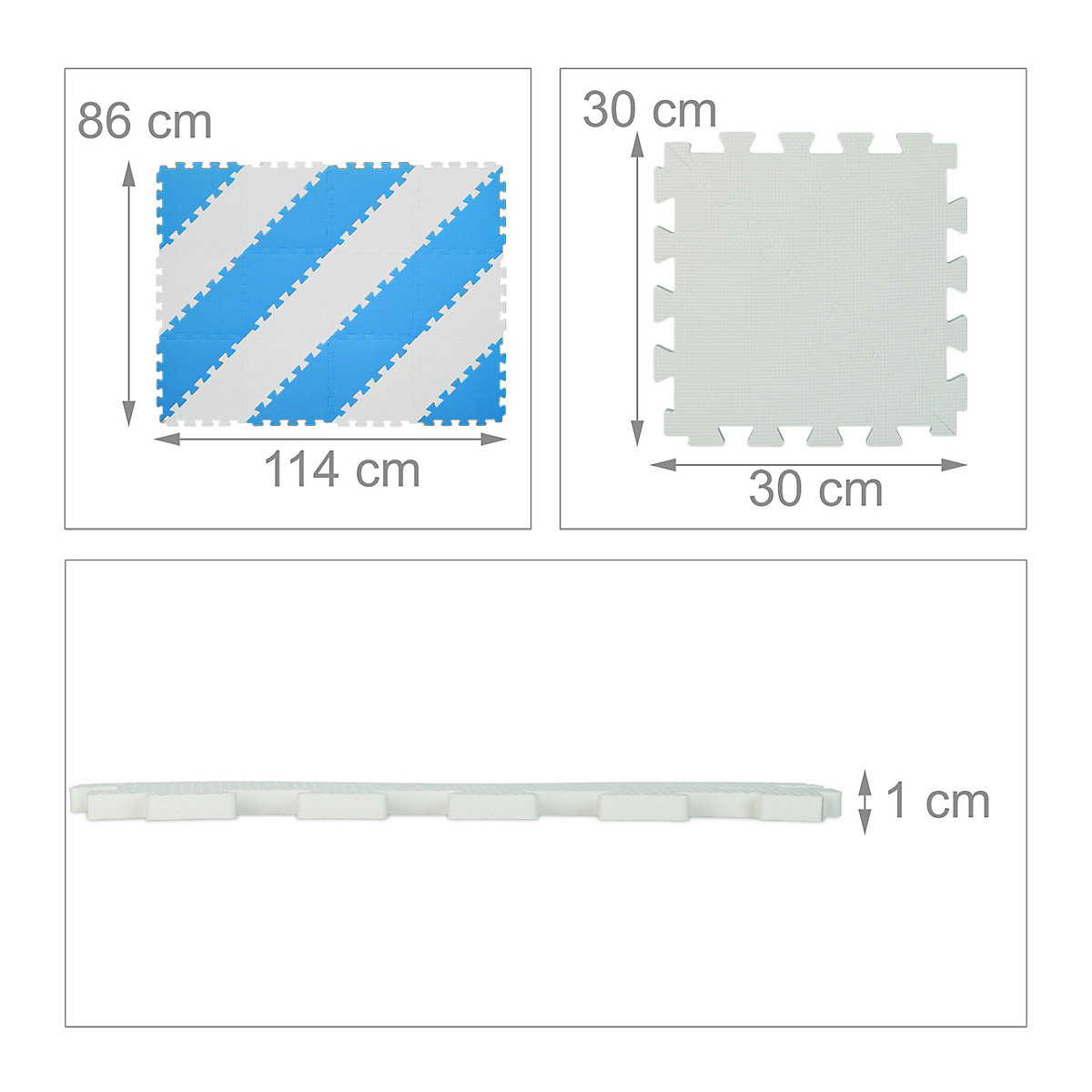 Puzzlematte blau-weiß