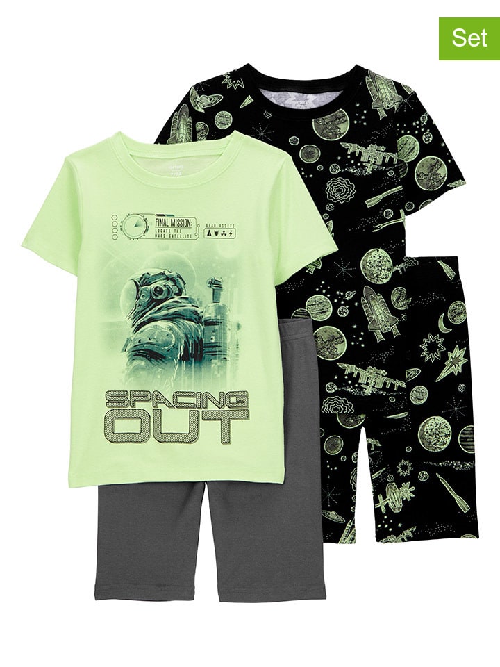 carter's 2er-Set: Pyjamas in Grün/ Schwarz günstig kaufen