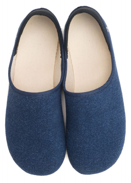 Gottstein ~ Leinen Slipper Slip-On Vegan ~ blau meliert