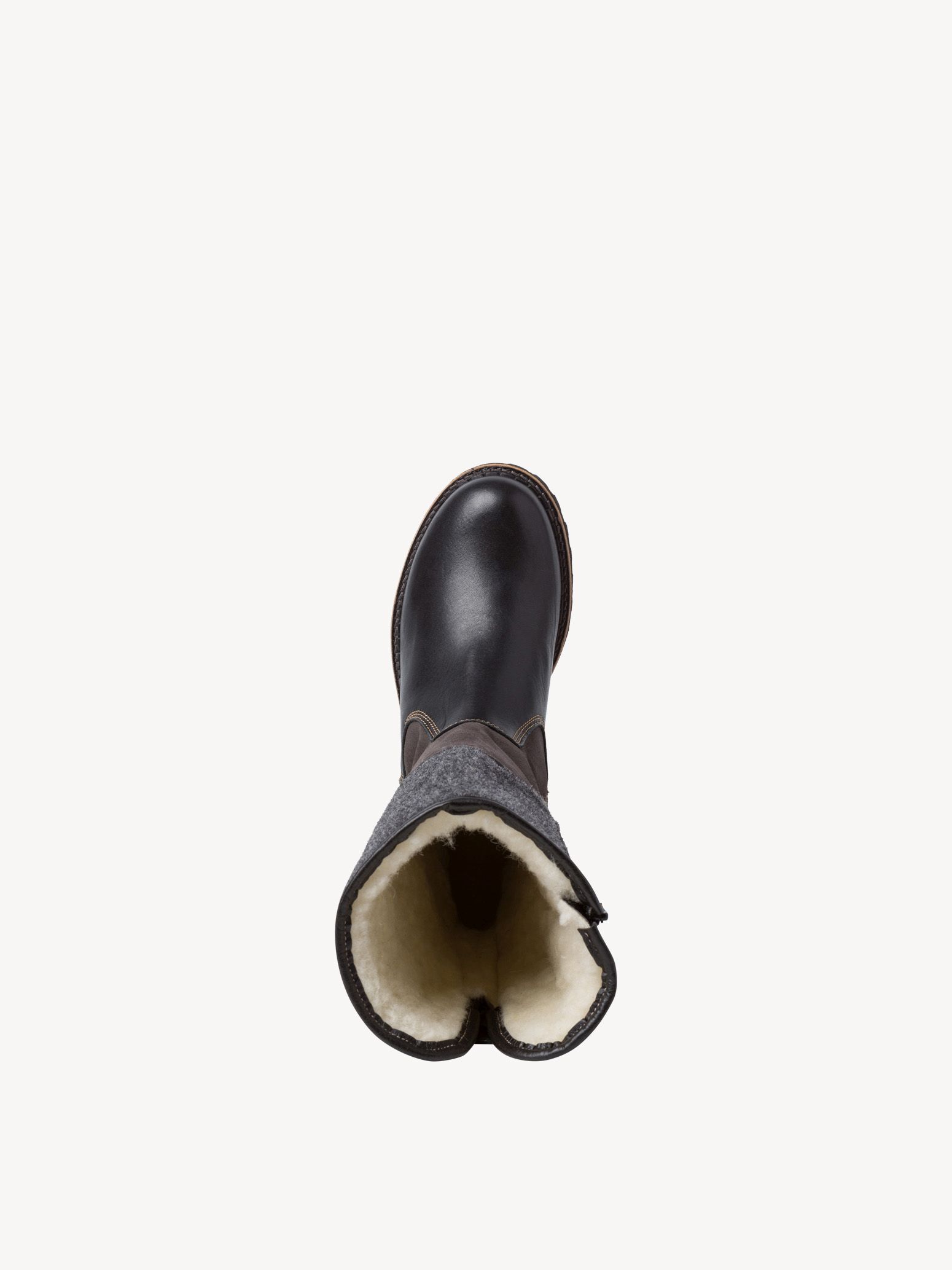 Bottes en cuir - noir doublure chaude