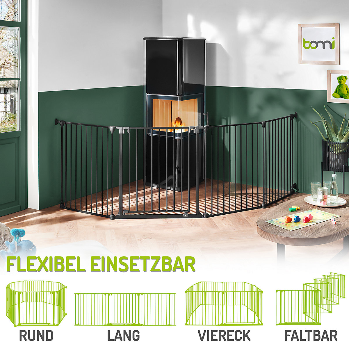 Absperrgitter Milo Schwarz 100-284 cm