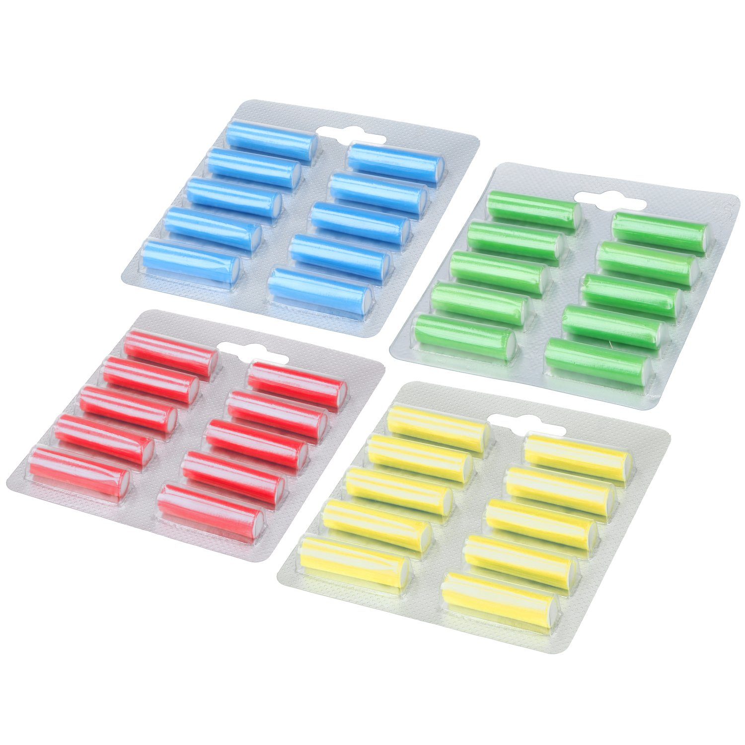McFilter Staubsaugerbeutel - Lufterfrischer Sticks Duftsticks, passend für z.B. AEG, Miele, Vorwerk, Kärcher, Bosch, Siemens, Privileg, Phillips Staubsauger uvm., 40 St., Rot (Blumenwiese) Gelb (Lemon) Grün (Waldduft) Blau (Meeresbriese)