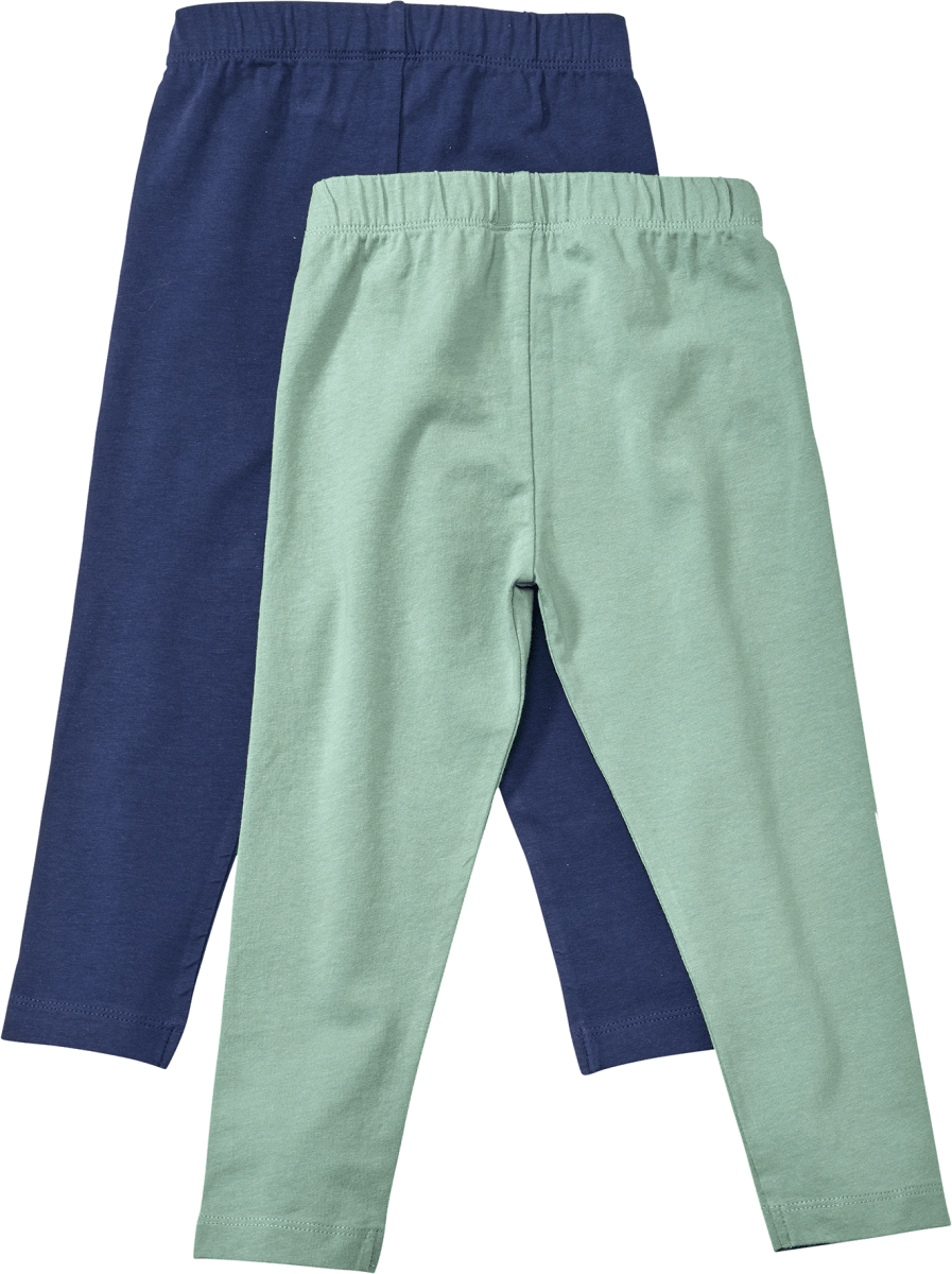 Leggings, grün + blau, Gr. 110, 2 St