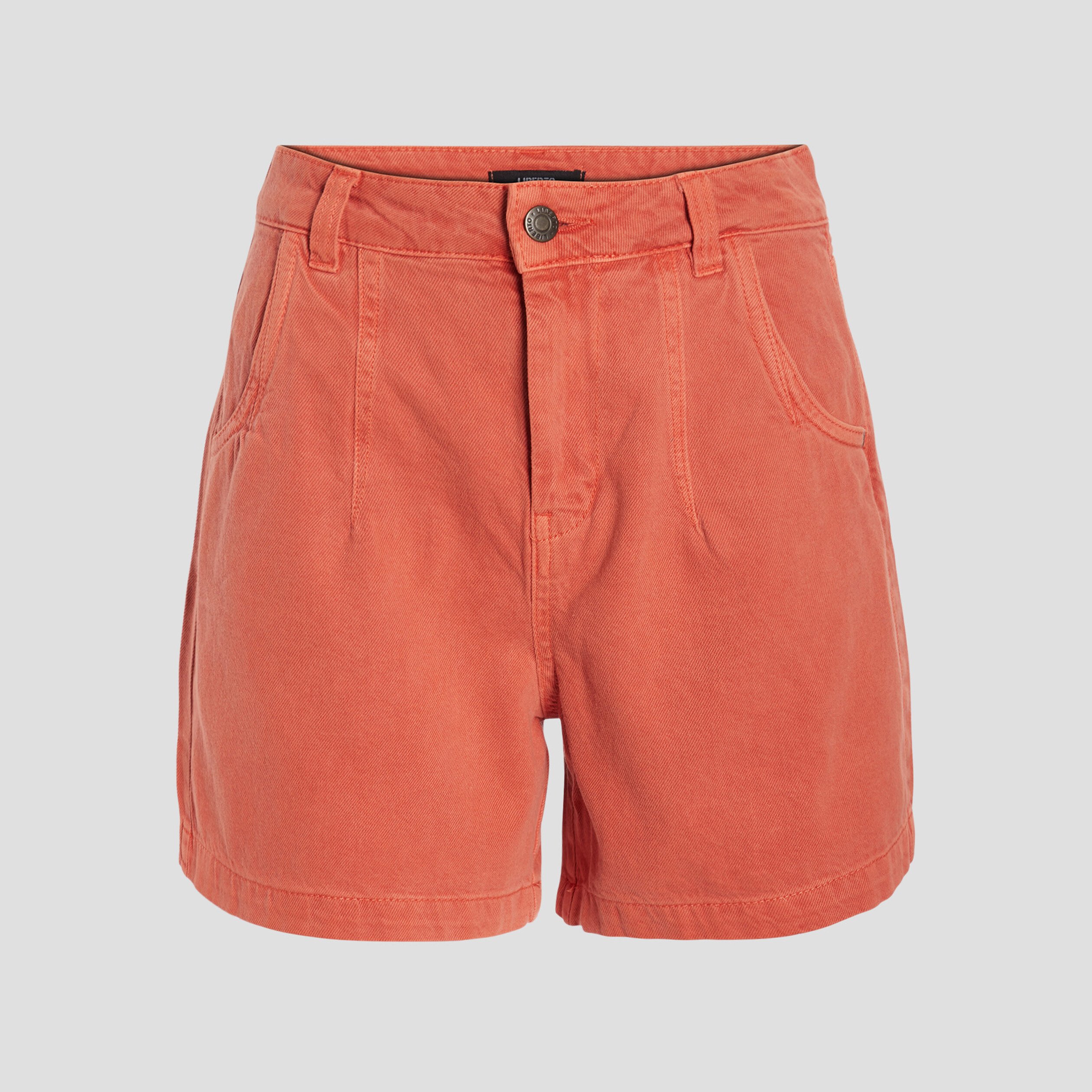 Short droit en jean rouge corail femme | La Halle