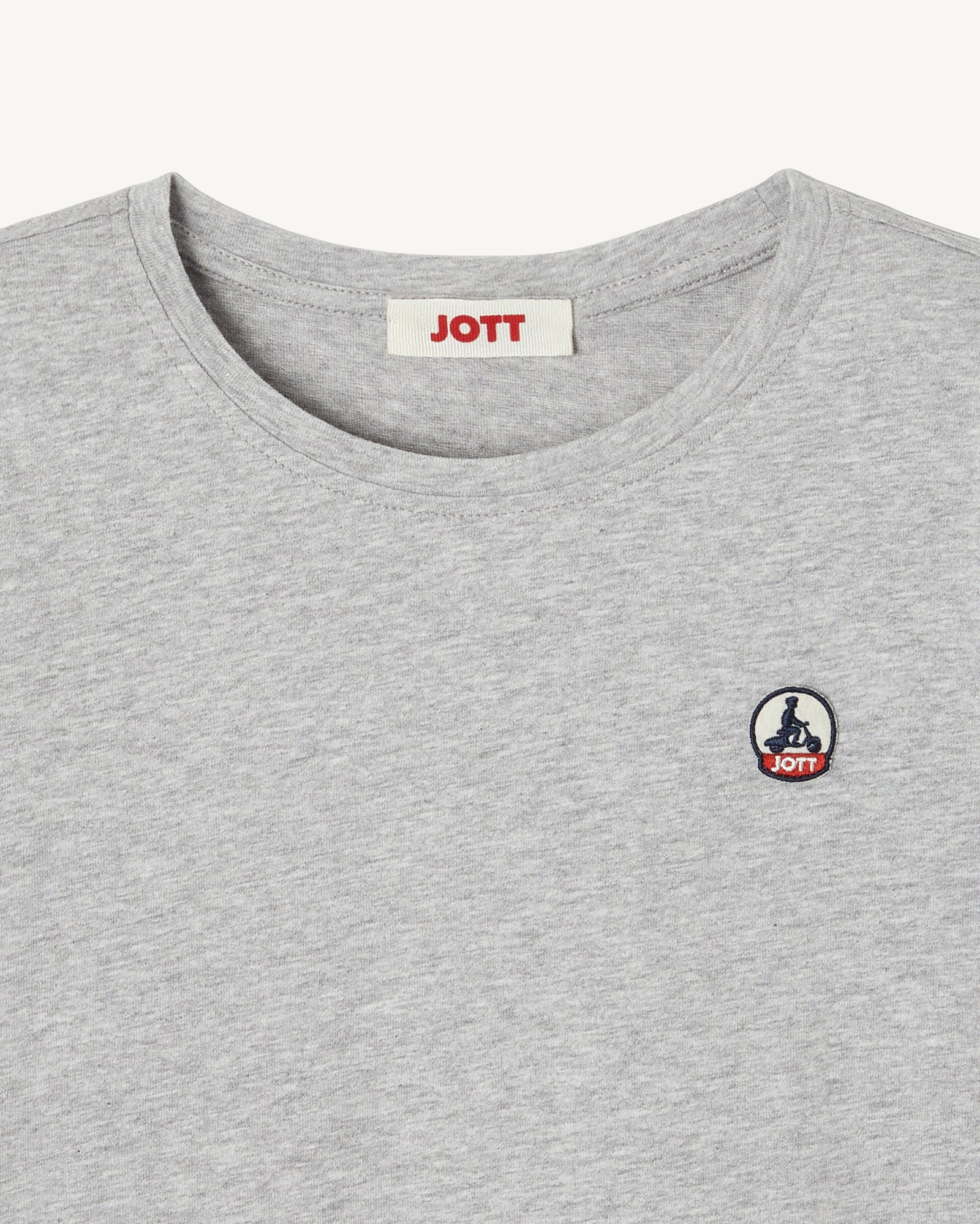 T-shirt enfant en coton biologique col rond Gris chiné Rio