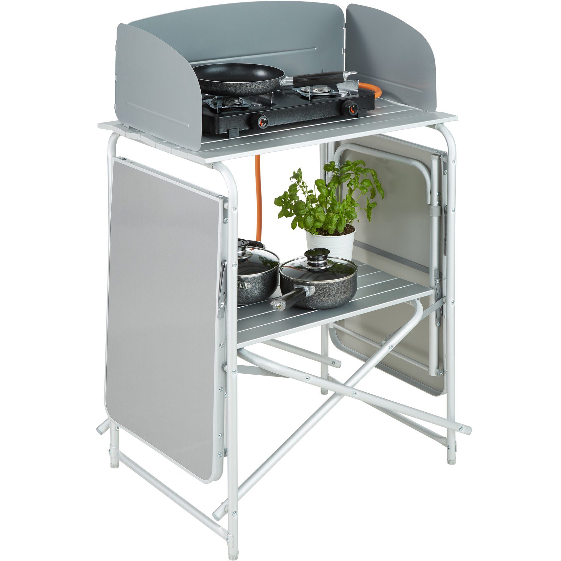 tectake Campingtisch Campingküche 172x52x104cm (1-St., 1 tlg)