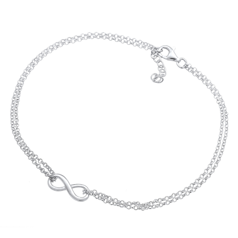 Elli Elli by Julie & Grace Bracelet de Cheville Femme Pendentif Infinity Trend en Arge Bijoux