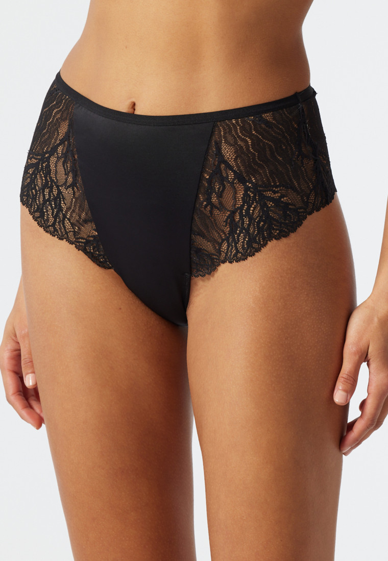 Highwaist Thong Spitze Lurex schwarz - Glam Lace