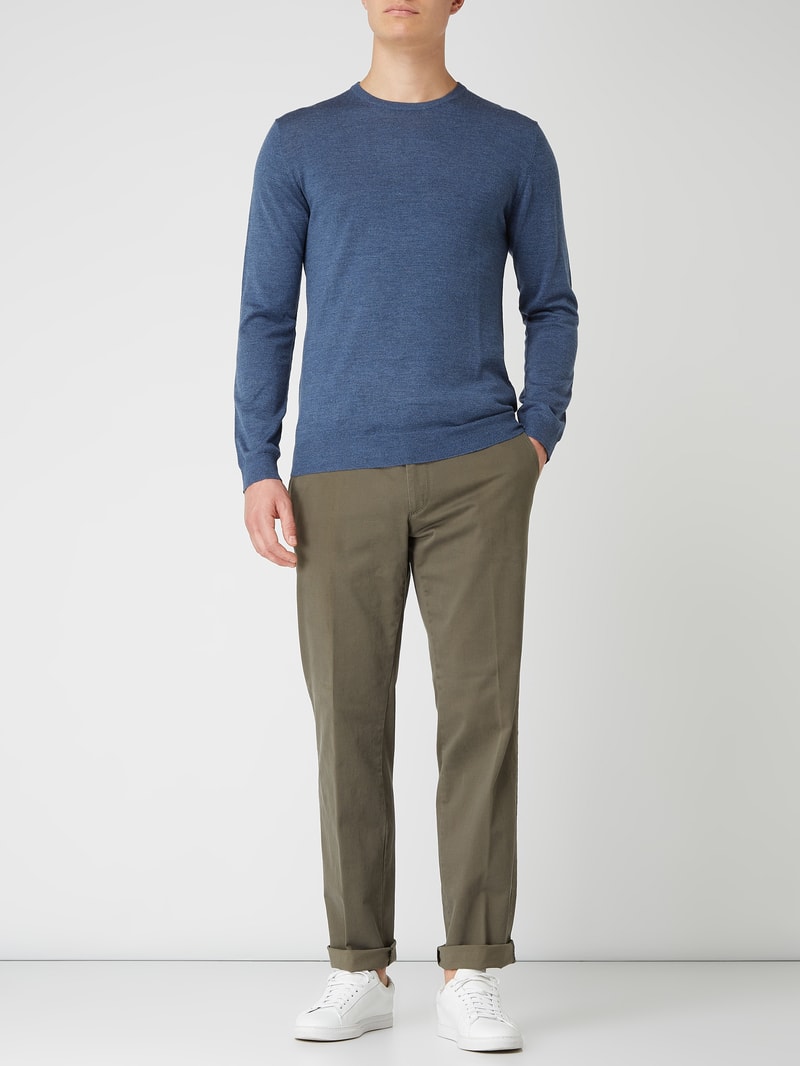 Pullover aus Merinowolle Modell 'Margrate' in hellblau