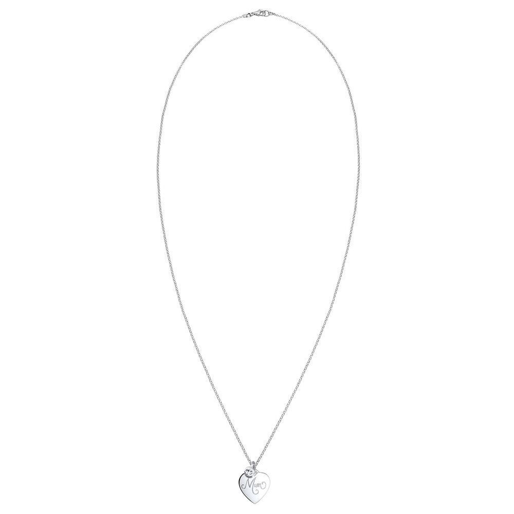Elli Elli Collier Coeur Gravure Mum Cristaux Collier Femme - Plaqué Or Rose Argent (92 collier