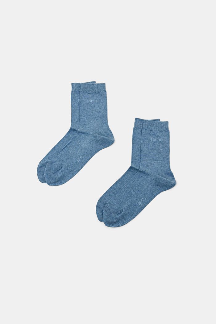Socken im Doppelpack mit eingestricktem Logo, Bio-Baumwolle