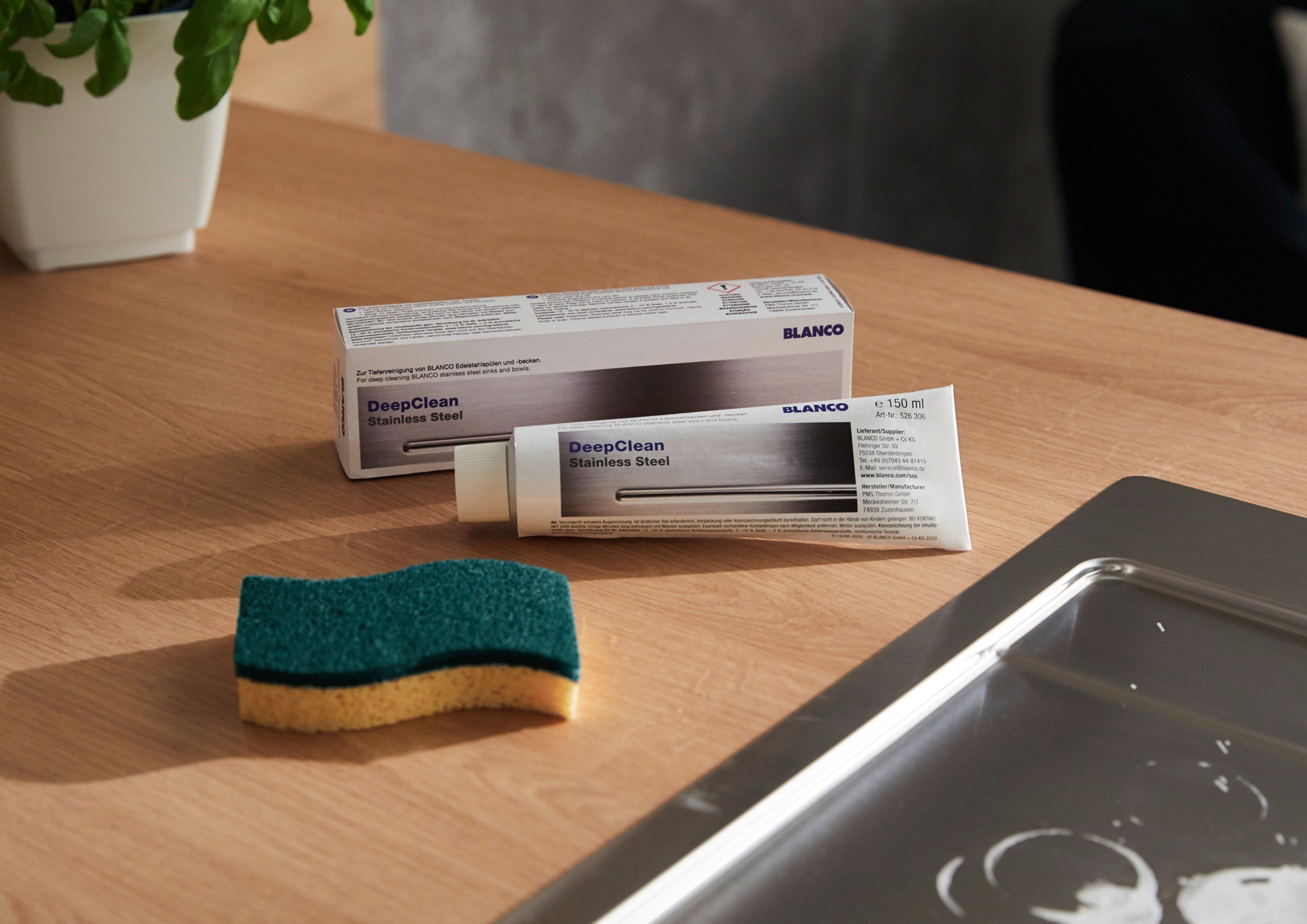 Blanco DeepClean Stainless Steel Edelstahlreiniger (zur Grundreinigung von Edelstahl-Spülen)