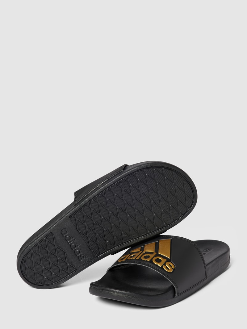 Slides mit Label-Detail Modell 'COMFORT' in schwarz