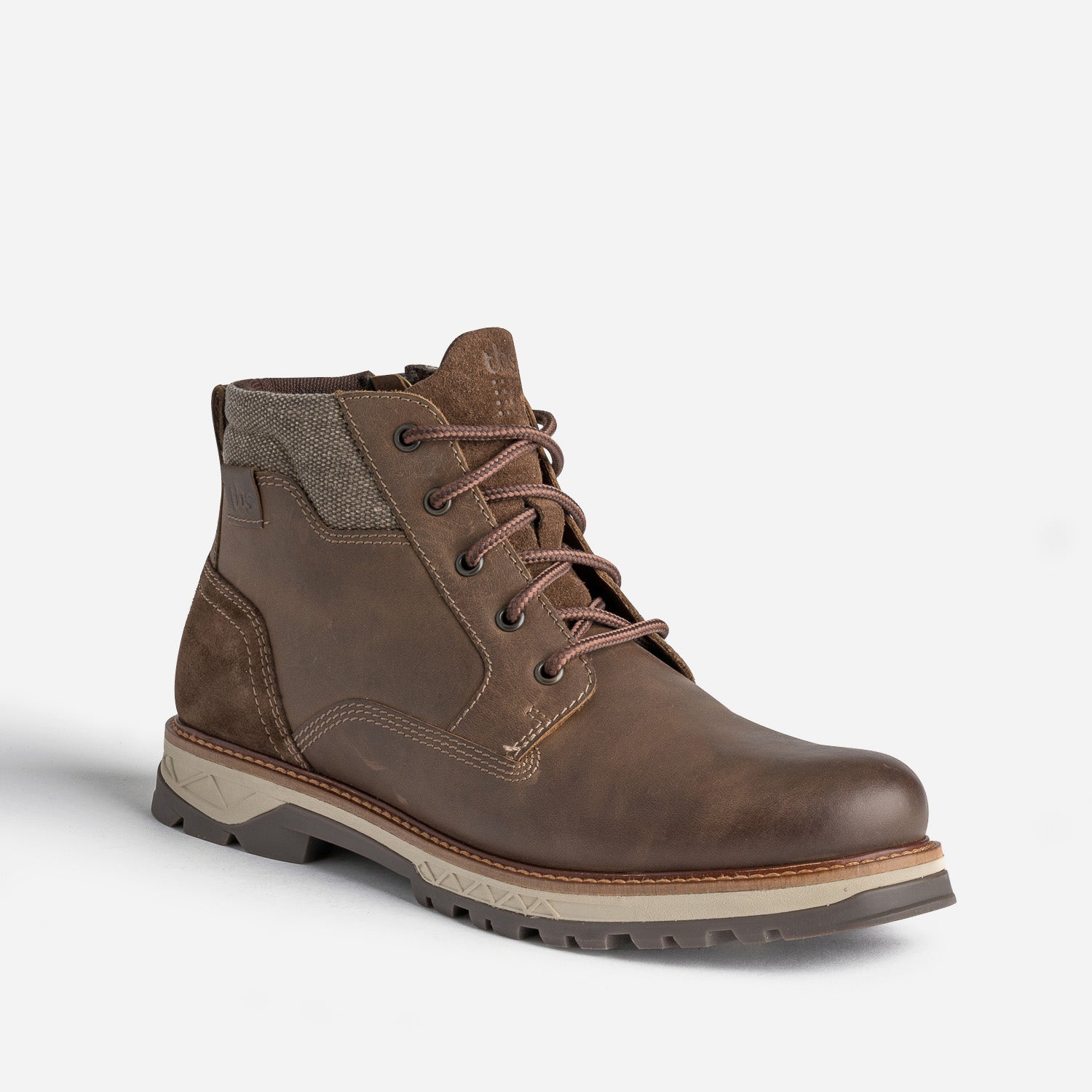 Boots à lacet TBS marron en cuir