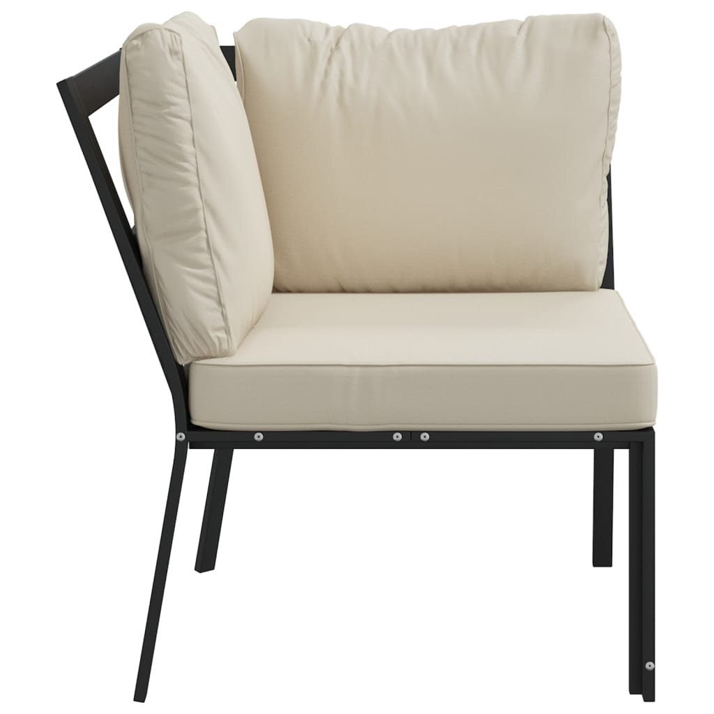 vidaXL Loungesofa Gartenstuhl mit Sandfarbigen Kissen 76x76x79 cm Stahl, 2 Teile