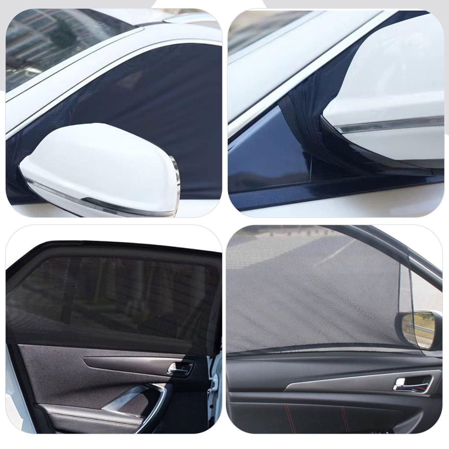 TOPMELON Autosonnenschutz Stretch Auto Atmungsaktive Mesh Seitenvorhänge