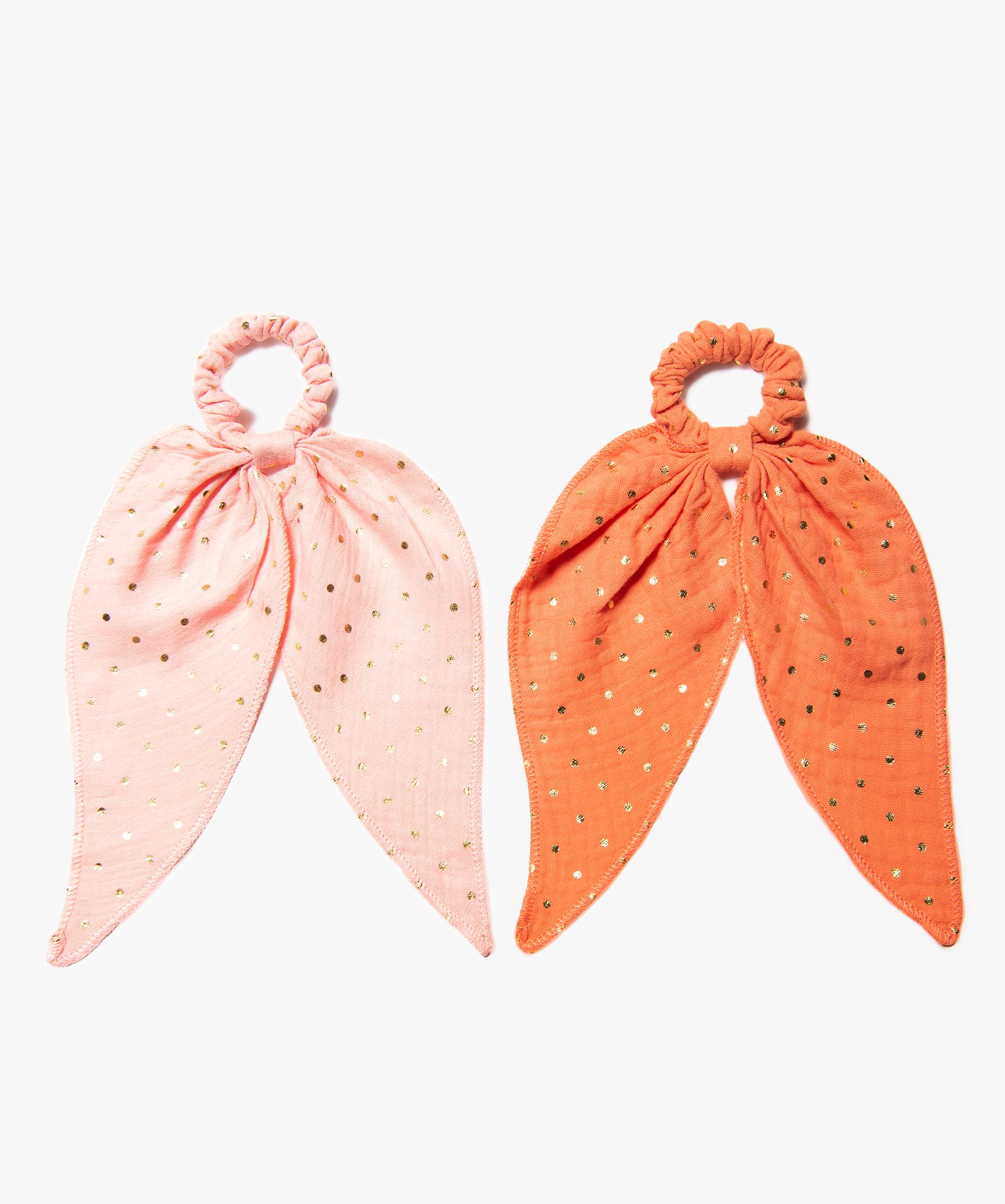 Chouchous cheveux en mousseline à pois brillants (lot de 2) multicolore | GEMO