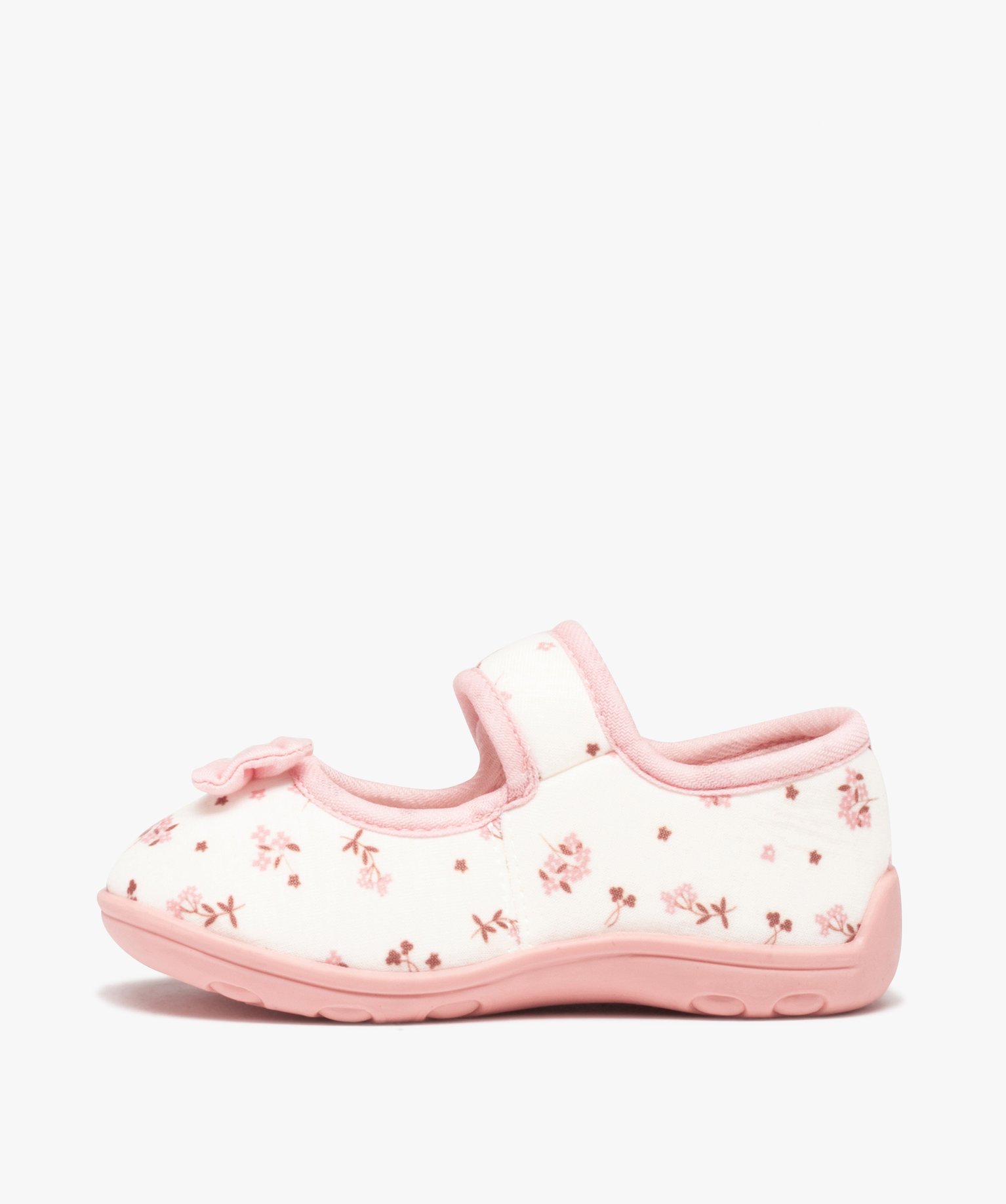Chaussons fille babies en jersey imprimé fleurs beige | GEMO