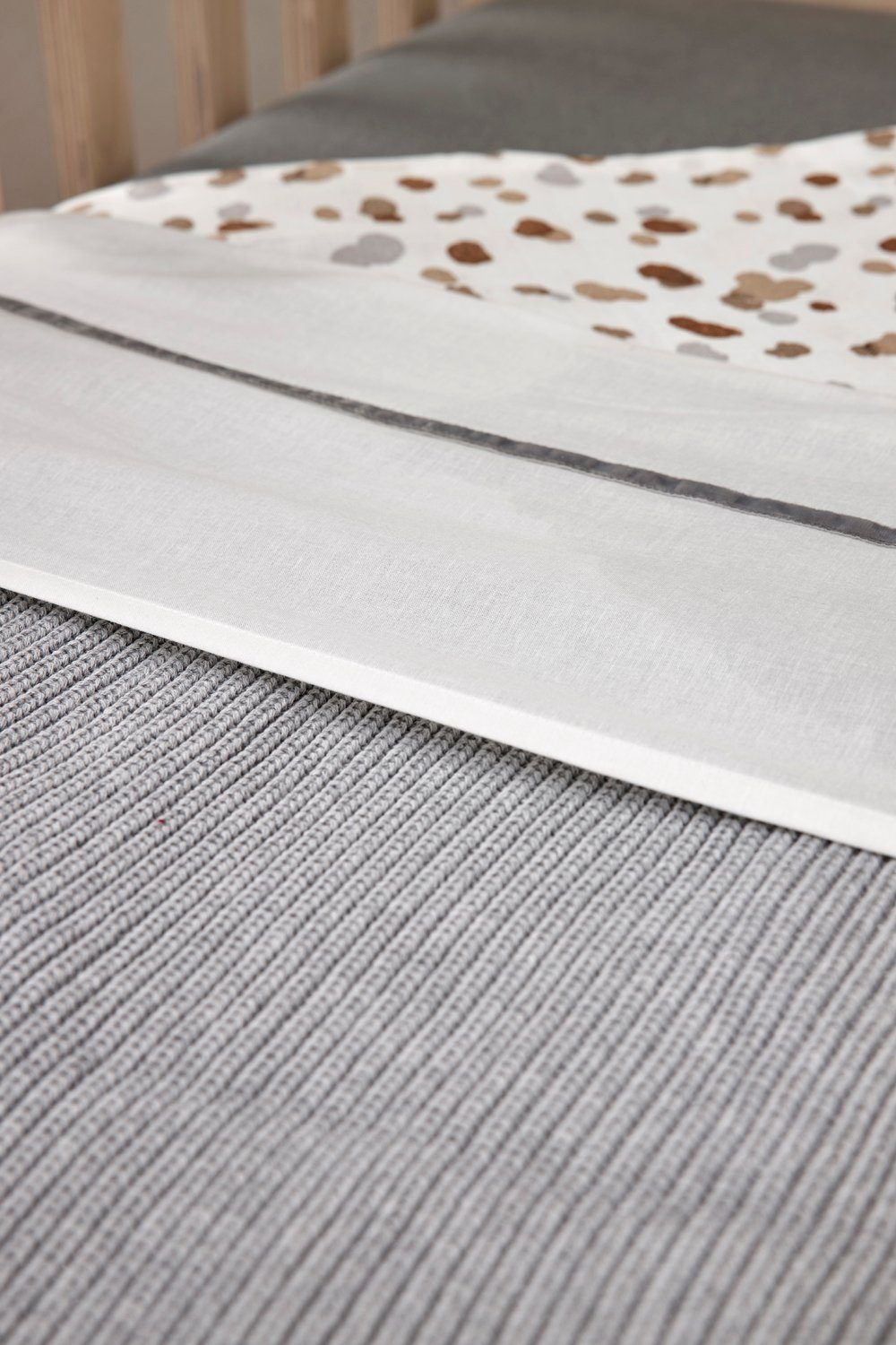 Babydecke Rib Grey Melange, Meyco Baby, 75x100cm