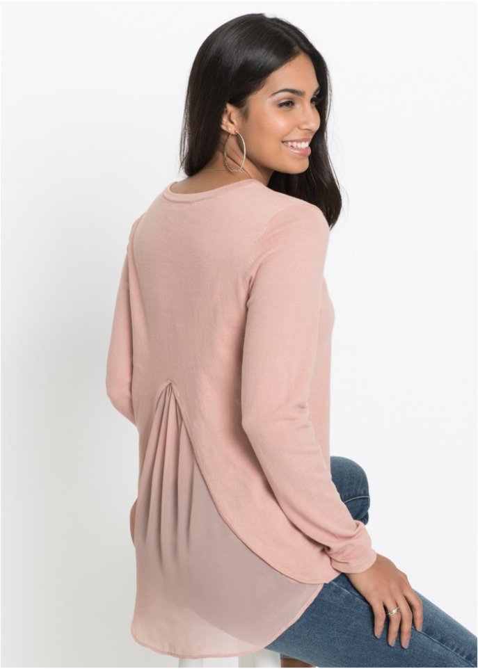 Pullover mit Bluseneinsatz