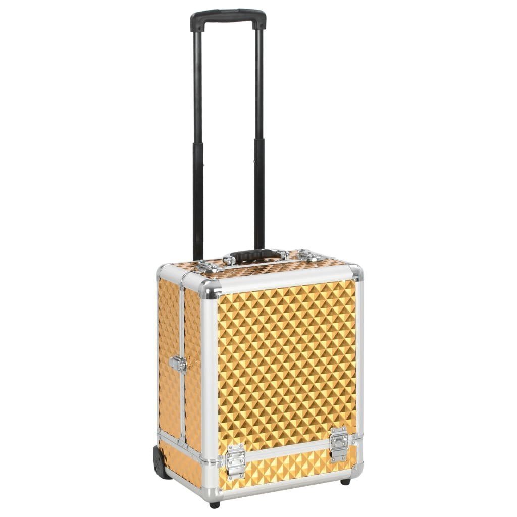 vidaXL Kosmetikkoffer Kosmetikkoffer 35×29×45 cm Golden Aluminium